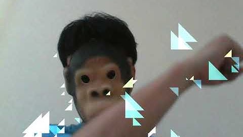 [モンキーと三角△▼] Processing OpenCV インタラクティブアート