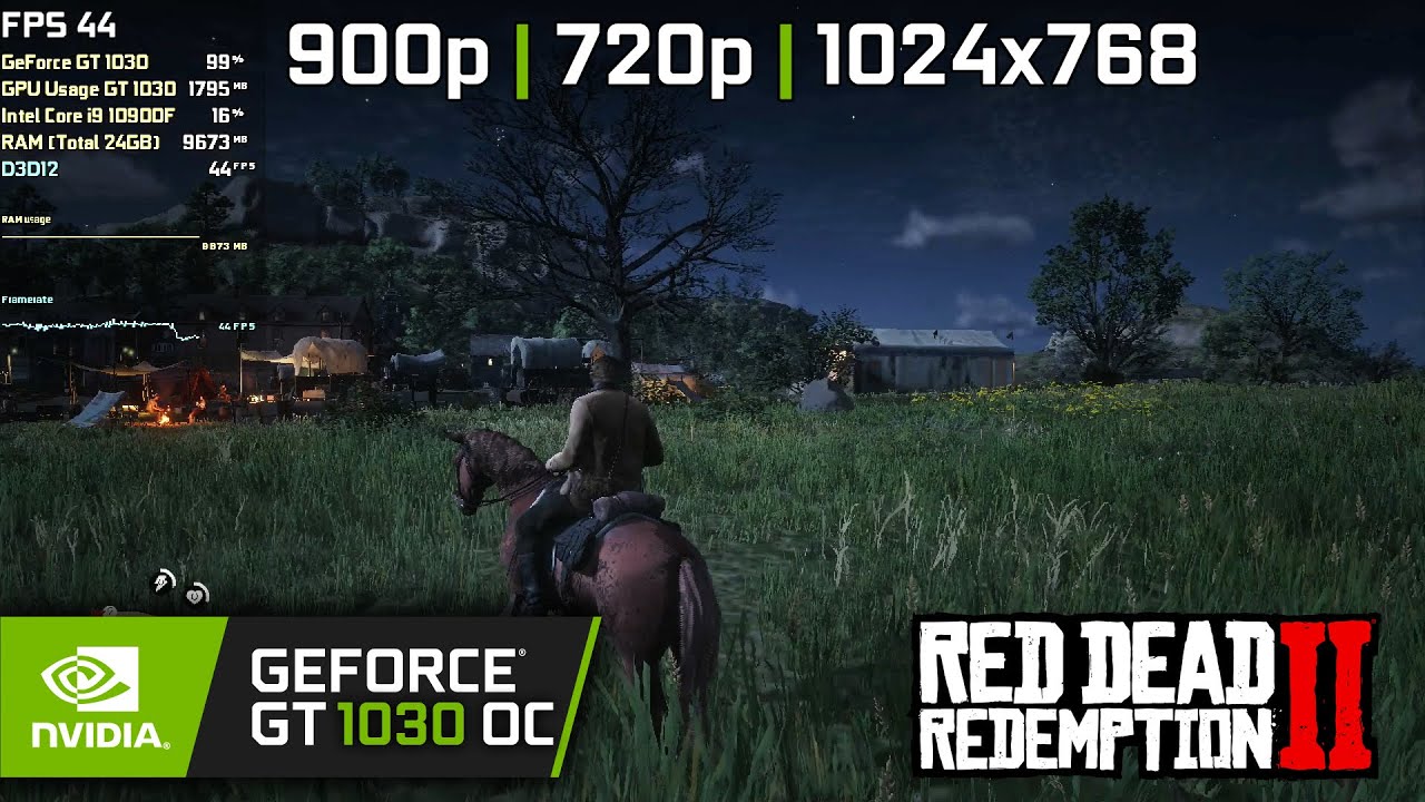 Red Dead Redemption 2 GT 1030 1080p, 900p, 720p 