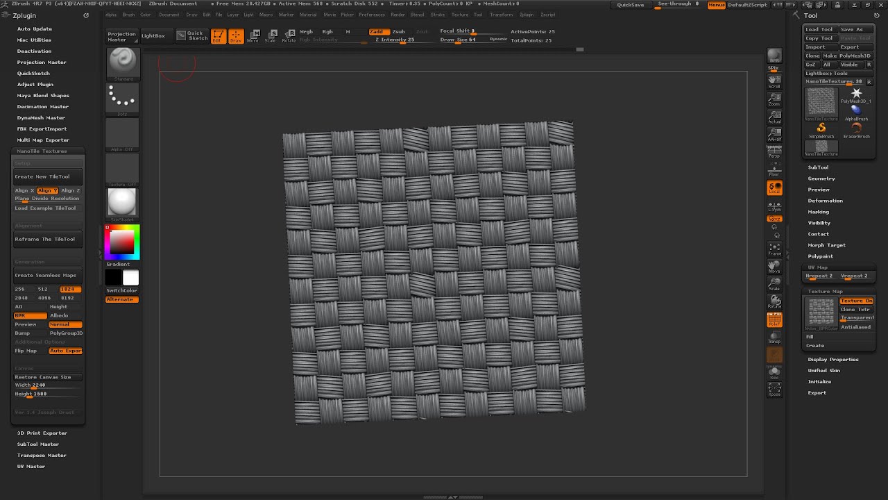 nano tile textures zbrush