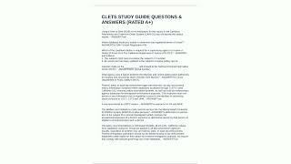 CLETS STUDY GUIDE QUESTONS  ANSWERS RATED A6