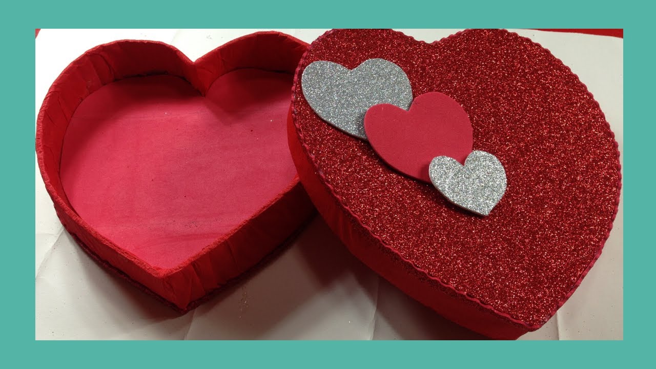 para san Valentín/ Caja en forma de corazón - YouTube