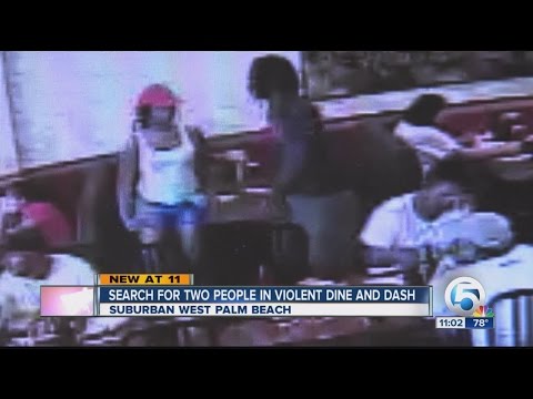 Search for two people in violent dine-and-dash