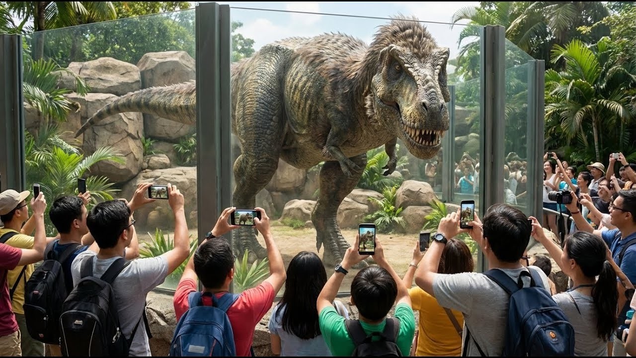 I Visited a Real Dinosaur Zoo – Giant T-Rex Behind the Glass! 🦖