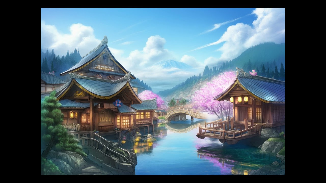 Blossoms over Hanamura | Fantasy Town BGM (AI Music)