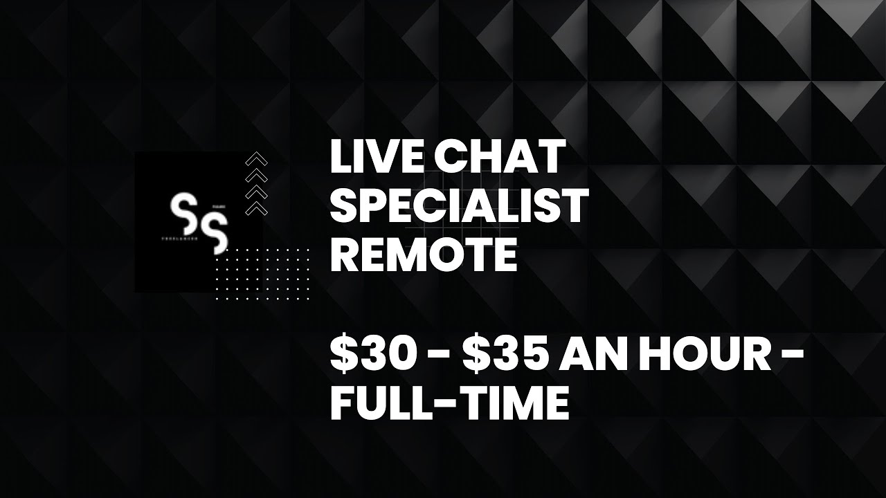 Live Chat Specialist... 30 35 an hour! YouTube