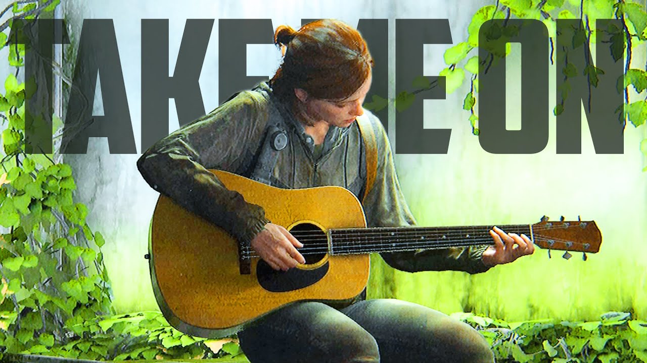 ellie from last of us playing guitar in a dark, Stable Diffusion