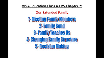 VIVA Education-Class 4-EVS-Chapter 2: OUR EXTENDED FAMILY