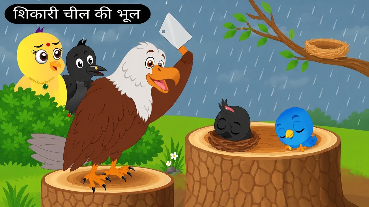 चिड़िया की भूख | barish ki kahani | Tuni Chidiya Ka Ghar |Rano Chidiya wala cartoon | New |chichu tv