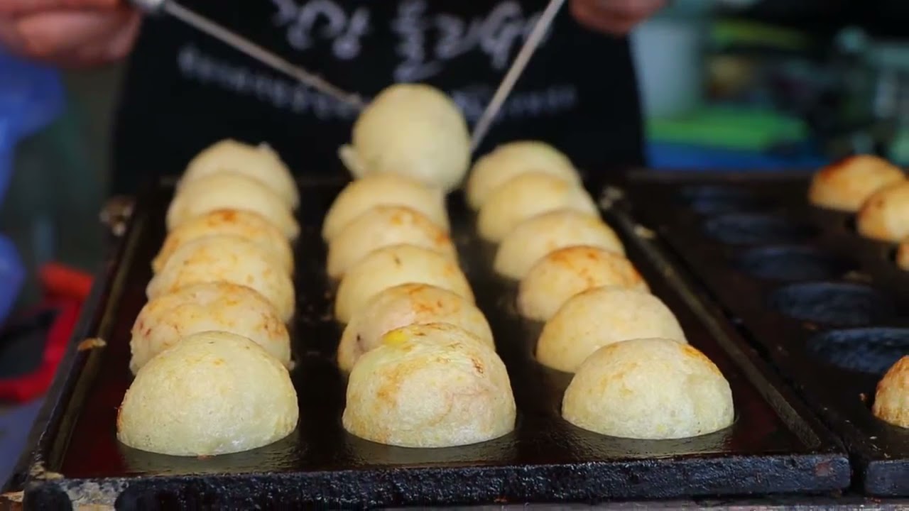 Kore Sokak Yemeklerinde Dev Takoyaki Yapımı/ Nasıl Yapılır/ Pratik Kore Sokak Lezzetleri