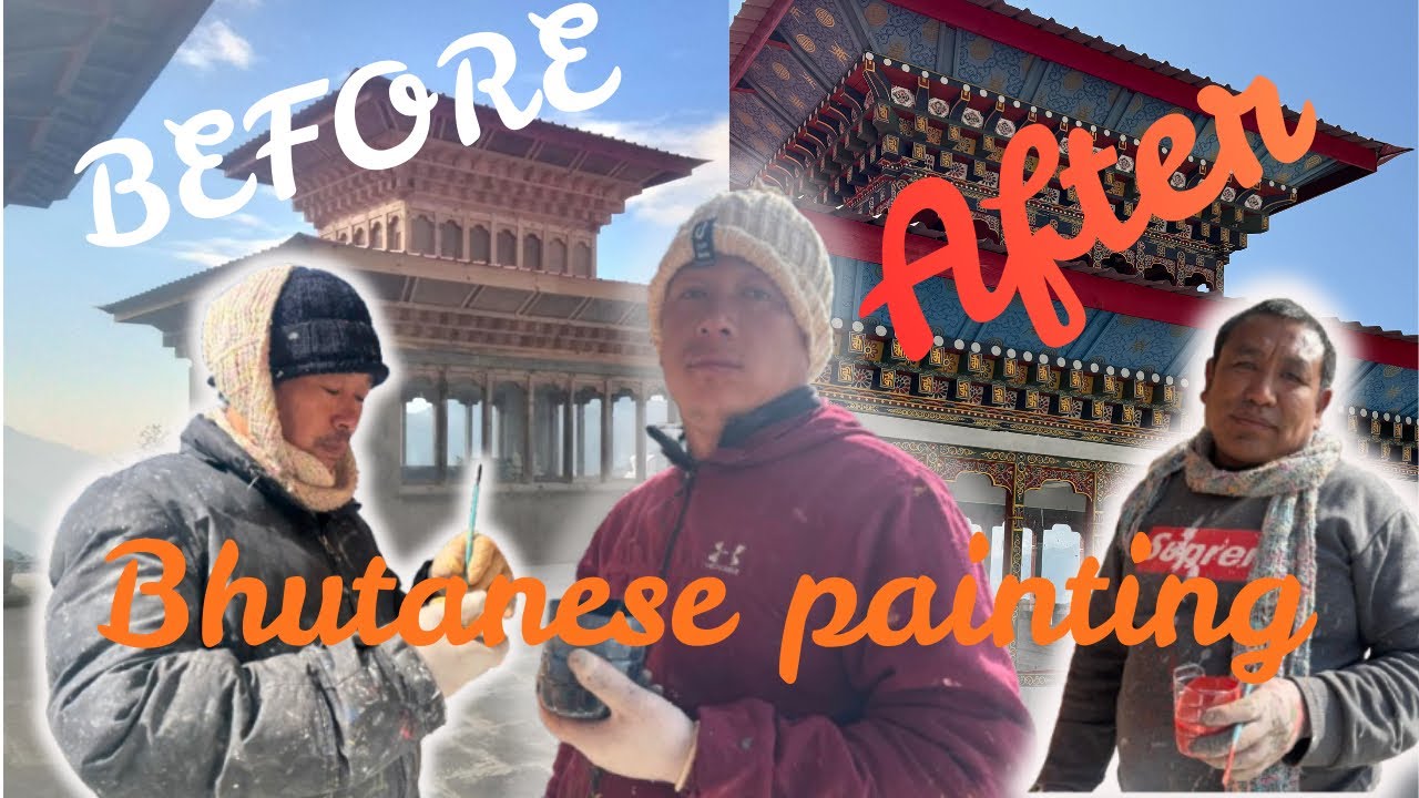 How to Bhutanese painting #bhutanese #bhutanesevlogger #villagevlog 