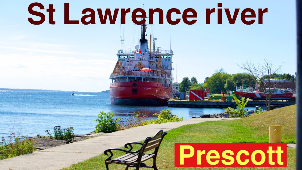 Saint Lawrence/largest river in North America/Prescott / flows towards Atlantic Ocean