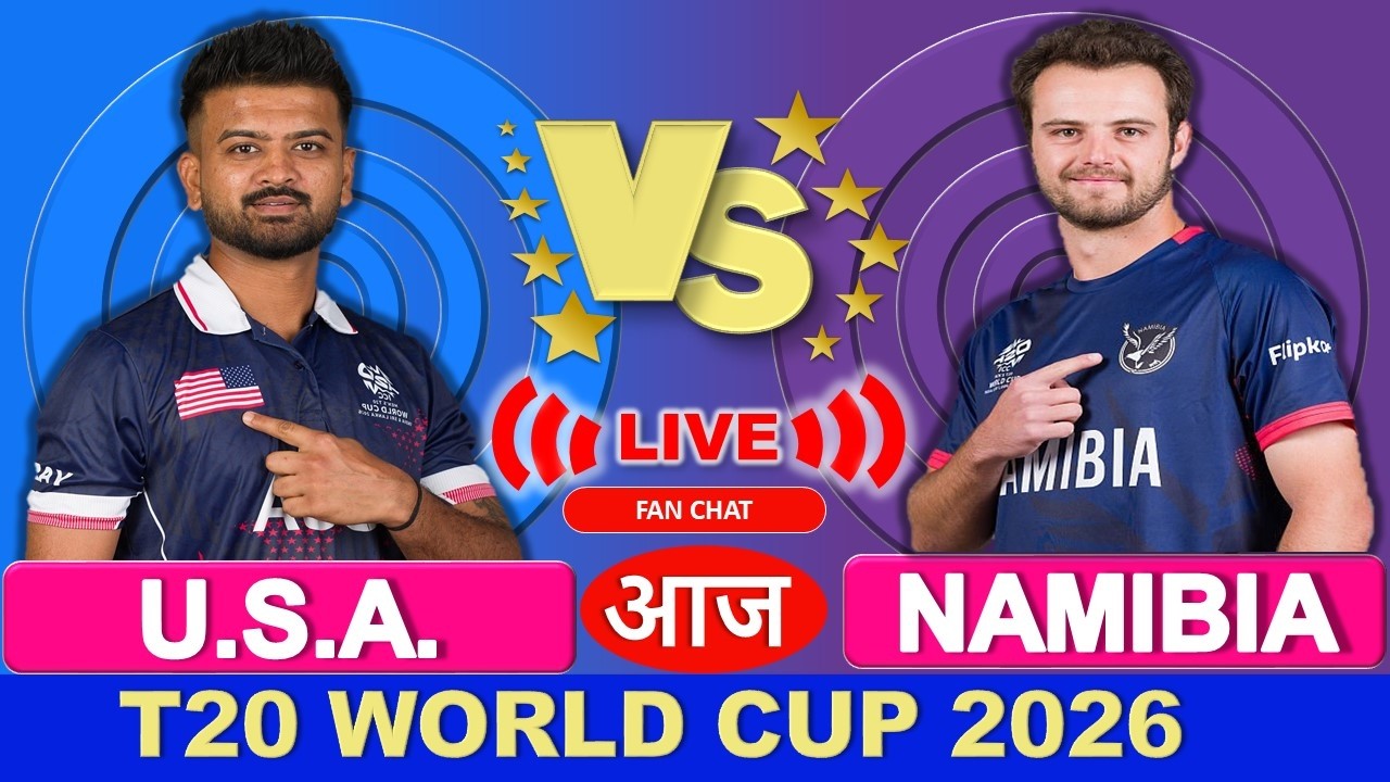 United States of America vs Namibia, 26th Match, Group A, ICC Men's T20 World Cup 2026 , Today Live