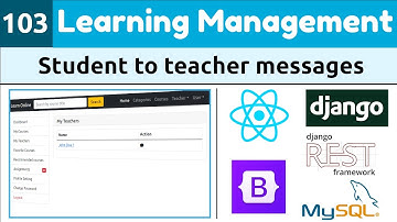 Django ReactJs LMS #103 | Student to Teacher Message | Group Messages | Save data in DB in ReactJs