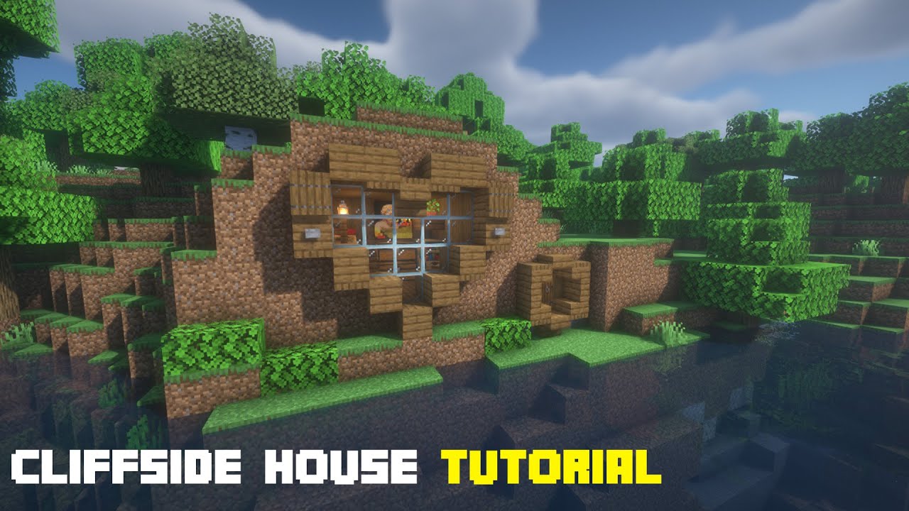 Minecraft | How to Build Cliffside Starter House [Tutorial] - YouTube
