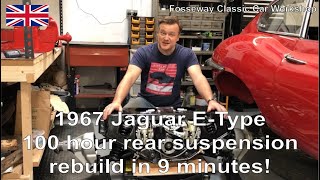 1967 Jaguar EType  100 hour IRS rebuild in 9 minutes!
