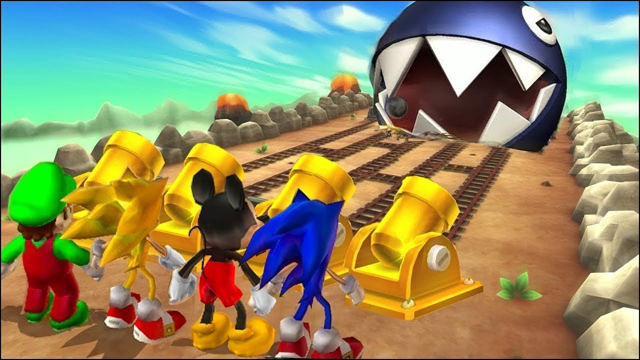 Mario Party 9 MiniGames Sonic против Марио против Микки Мауса против Супер Соника (сложность маст...