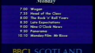 BBC1 Scotland - Continuity - Closedown - 26-4-87