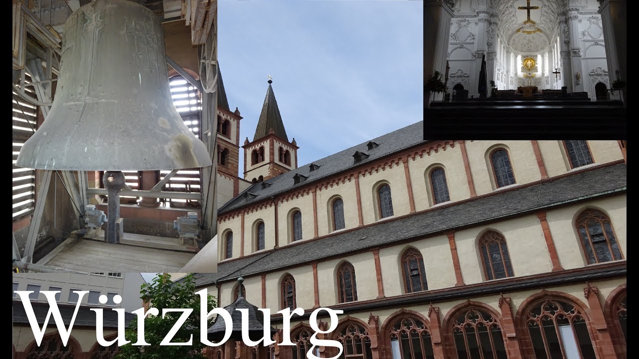 Würzburger Dom: Turmaufnahme der Lobdeburgglocke und Bilder der Glocken und des Domes