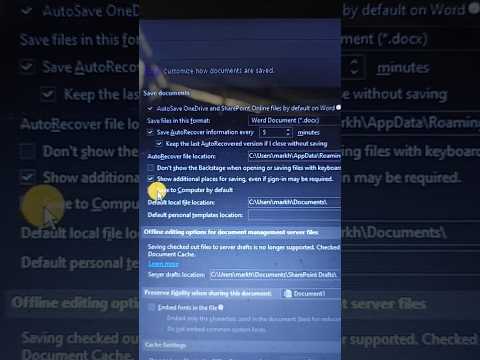 How to Change Microsoft Office's Default Save Location on Windows 10.
