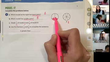 3/22/21 - Math - lesson 24, session 1 - comparing fractions - pages 523-526