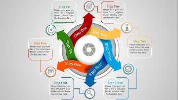 6 Step arrow circle infographics PowerPoint template