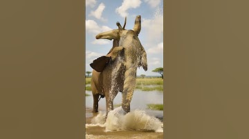 Elephant vs crocodile in the grassland #python #video #bus #monster #viralvideo