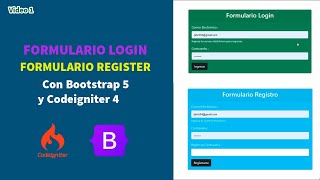 Formulario Login y Register con Bootstrap 5 y Codeigniter 4  - Video 1