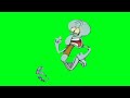 Squidward running green screen
