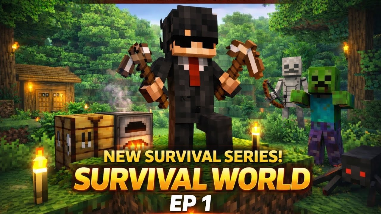 I Start my Minecraft Survival World episode 1 - YouTube
