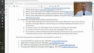 March 27, 2020 Coronavirus Letter to Parents & Community Members