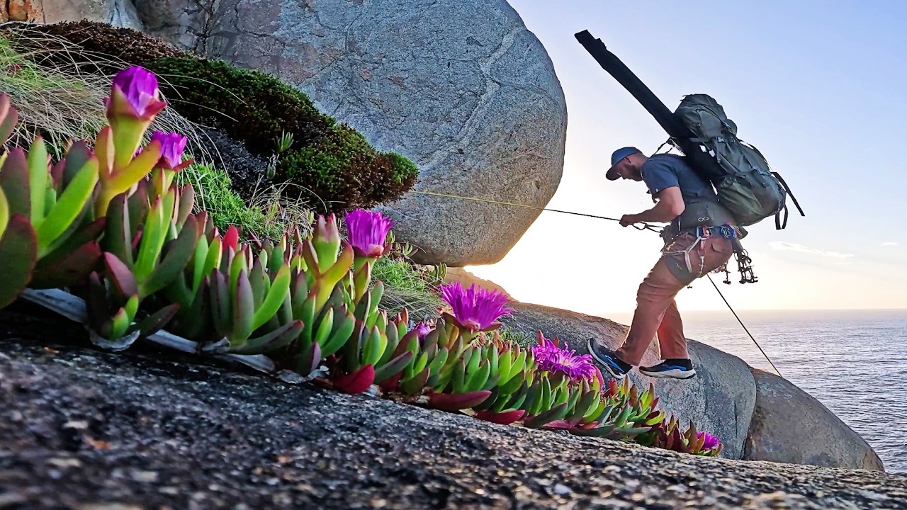 DOWN A BIG CLIFF to FISH