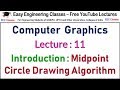 CGMM Video 11 : Midpoint Circle Drawing Algorithm Introduction in Hindi/English