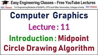 CGMM Video 11 : Midpoint Circle Drawing Algorithm Introduction in Hindi/English