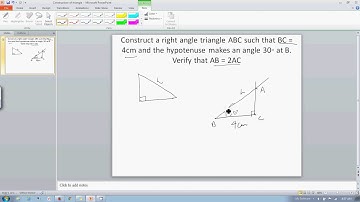 Construction of right angled triangle when angle and a side is given
