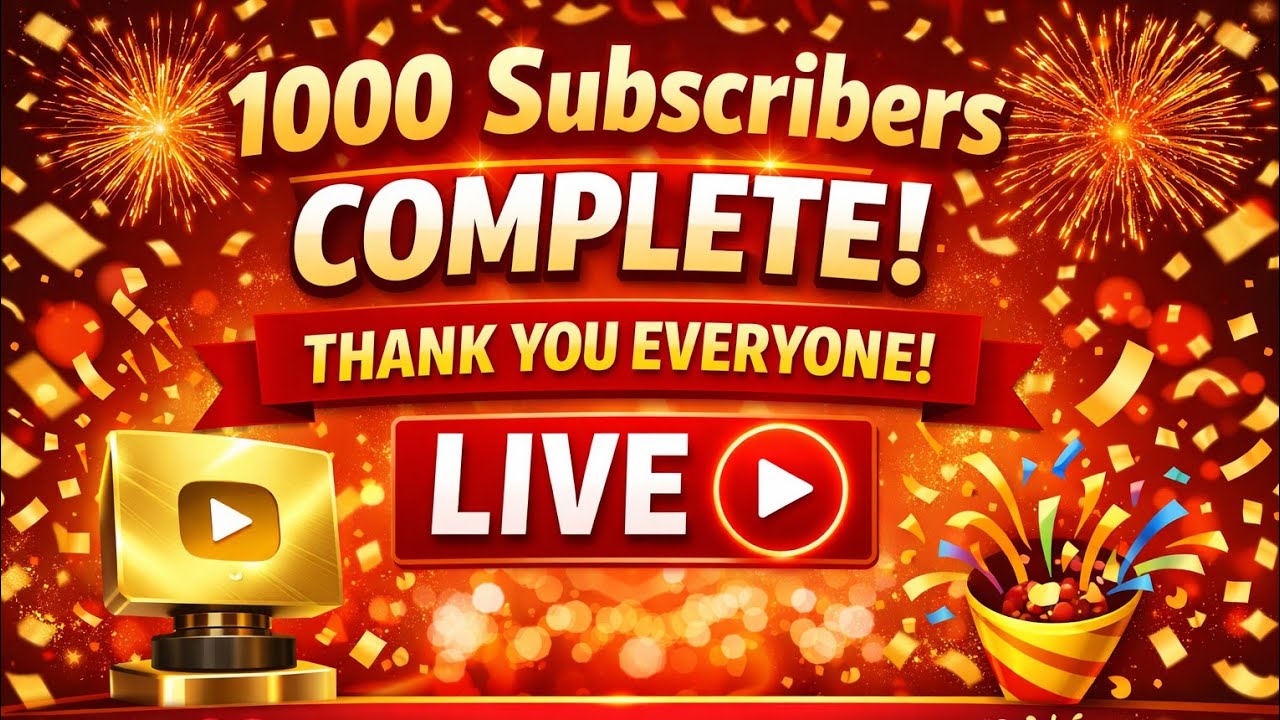 Subscribers Complete “1000 Subscribers Complete 🎉 Thank You Everyone 🙏 - YouTube