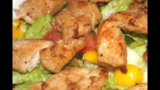 ENSALADA de VERDURAS con POLLO FRITO/Овощной салат с жареной курицей ENSALADA de VERDURAS con POLLO FRITO/Овощной салат с жареной курицей
