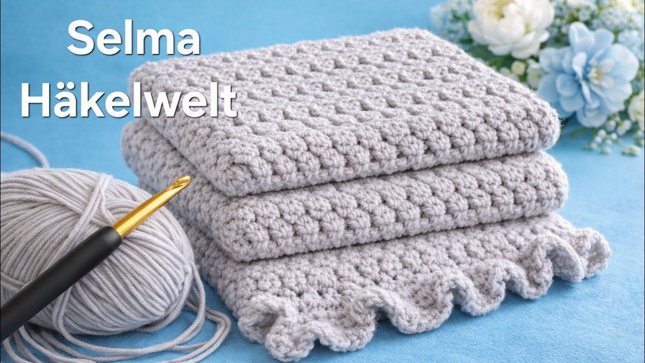 Очень простое вязание крючком детского одеяла 🧶 Пышный стежок | Крючок 4 мм | Мягкое и элегантное