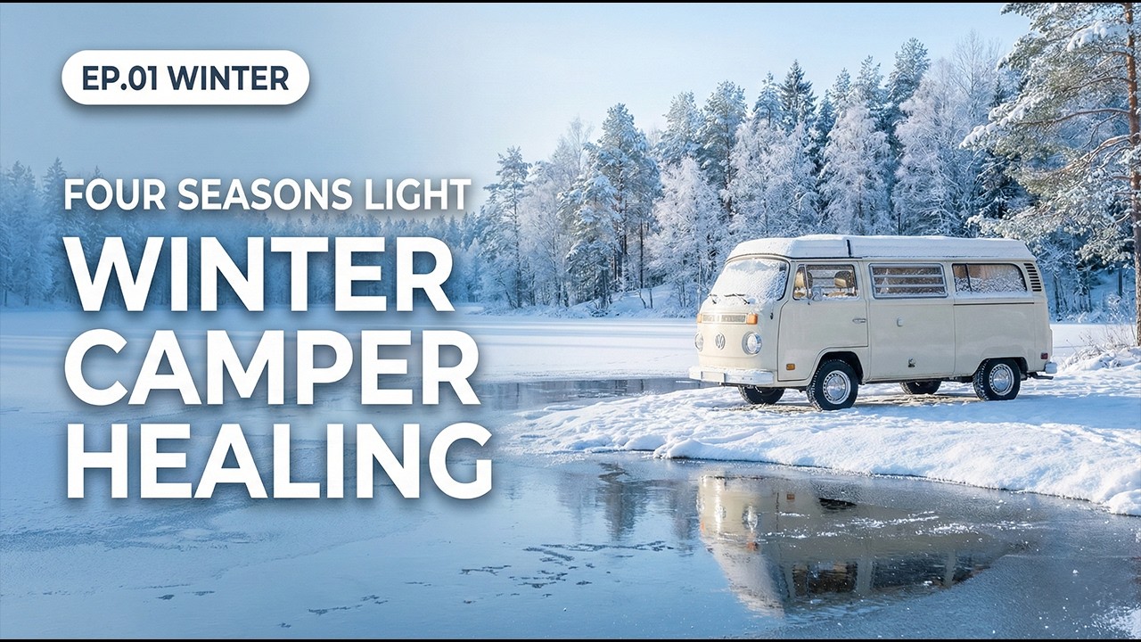 Four Seasons Light — Winter Camper Healing | Snow Lake Van Escape Ambience