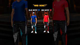 Red outfit vs blue outfit who wins? #freefire#ffshorts#ffdress#freefirecombo#ffstyle
