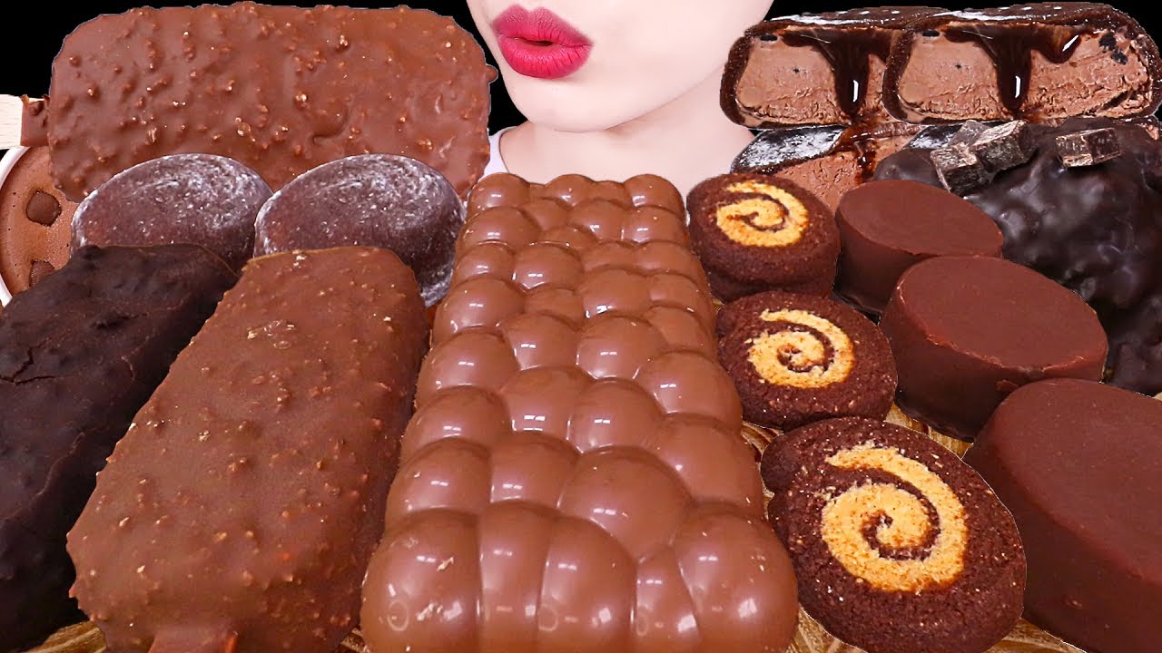 ASMR MUKBANG｜BUBBLE CHOCOLATE MARSHMALLOW ICE CREAM RICE CAKE MILKA KITKAT 버블초콜릿 초코떡 아이스크림 초코과자 스콘먹방