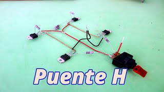 Puente H con Ttransistores para Control de Giro de Motor Electrico