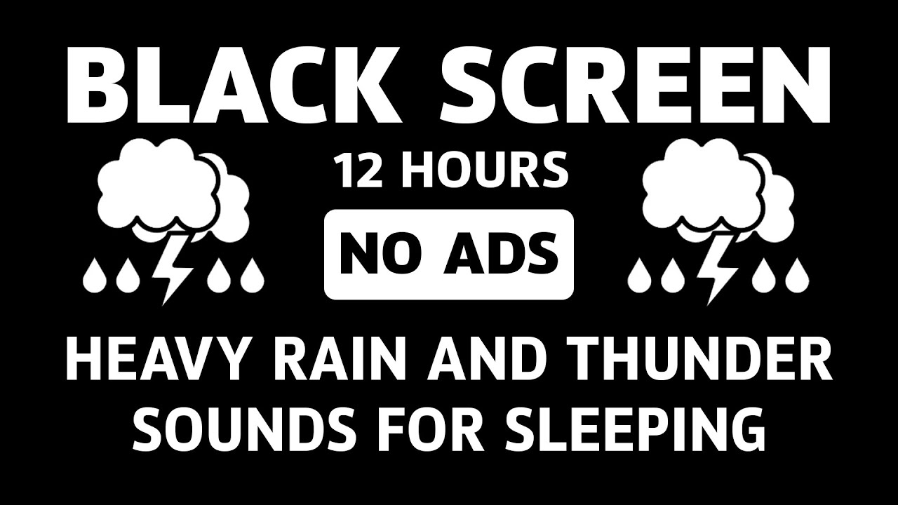 Non-Stop Rain & Thunder Sounds for Deep Sleep | Black Screen – Focus & Ultimate Relaxation
