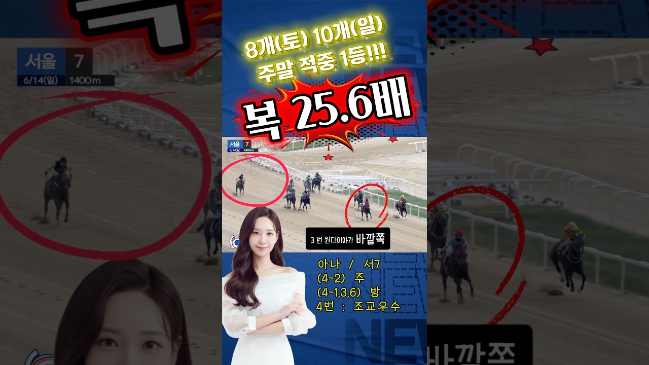 인기6위 원다이아-위즈퍼펙트🔥 적중의 기준, 경마아나입니다🥰