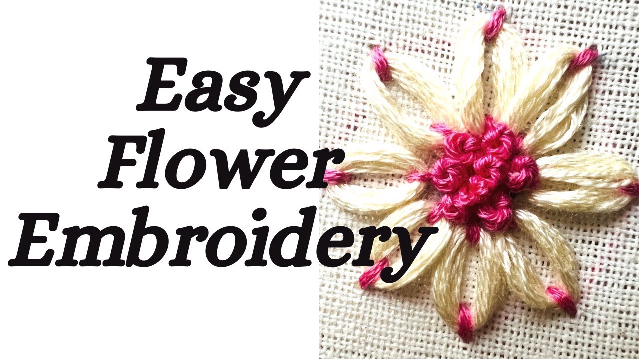 Easy Flower Embroidery Tutorials for beginners / ShamnusArt - YouTube