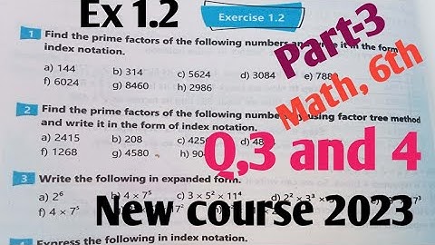 Exercise 1.2 Class 6th Maths kpk 2022| Class 6 Math Ex 1.2 New course 2023 PTB part-3 SNC Q 3,4