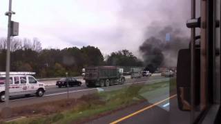 Car On Fire On Rt. 80 by pinebrook nj.