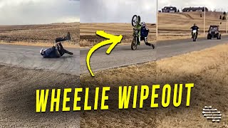 Biker Wipeout Attempting to Pull a 5TH Gear Wheelie