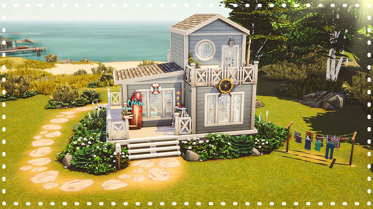 Tiny Beach House | Speed Build | The Sims 4 - YouTube