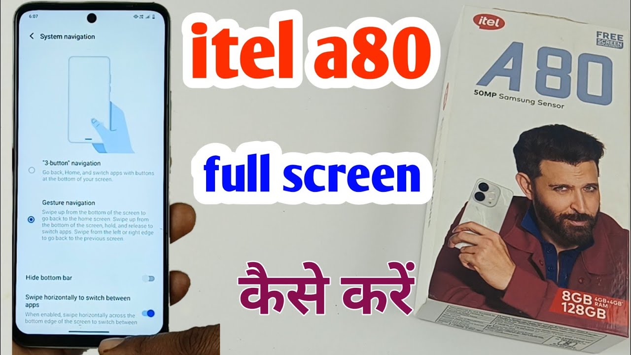 itel a80 full screen mode setting/how to use full screen display in itel a80
