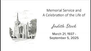 Memorial Service & A Celebration of the Life of Judith Steck
